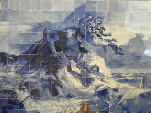 Azulejo di Adamastor il gigante dei mari