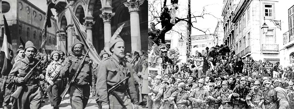 25 aprile 1945 e 1974 italia portogallo resistenza liberazione rivoluzione dei garofani partigiani